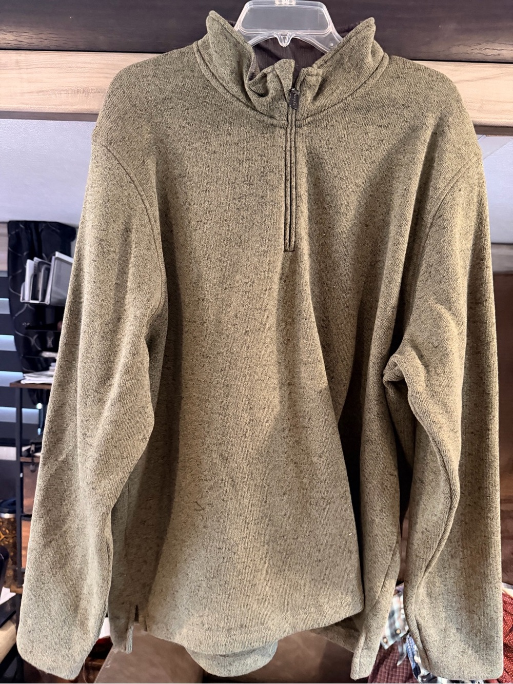 Wrangler Olive Green Quarter-Zip Pullover Sweater